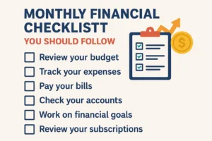 Monthly financial checklist
