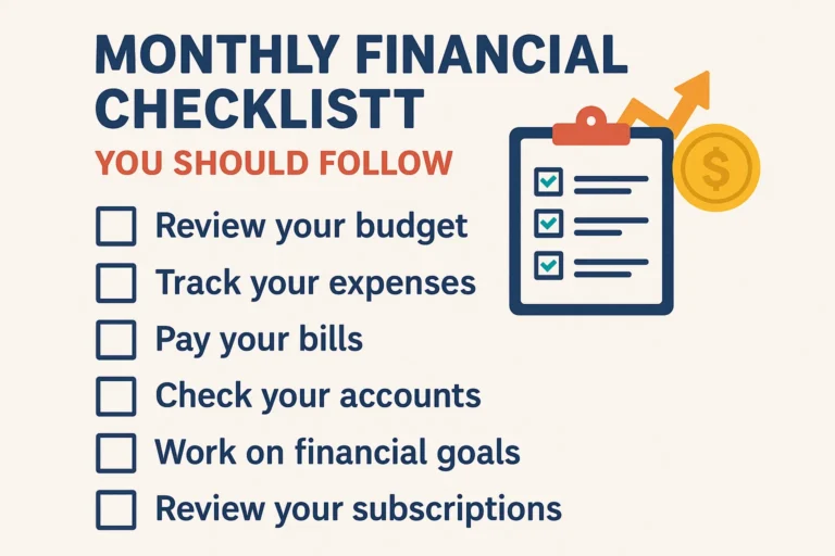 Monthly financial checklist