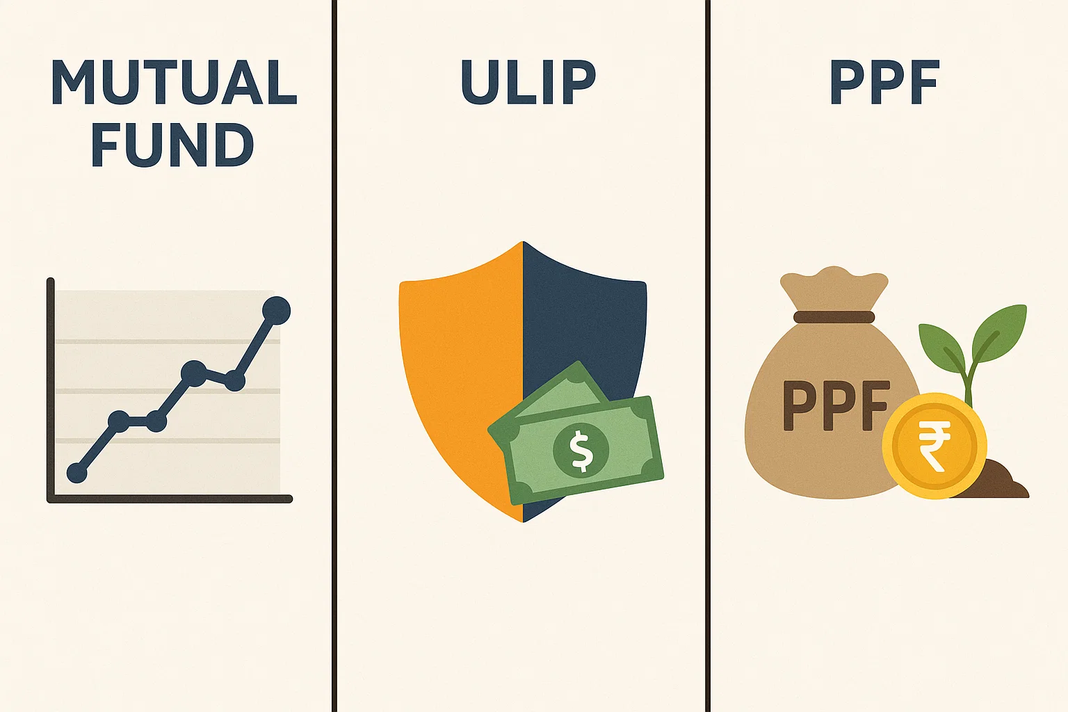 mutual fund vs ulip vs ppf
